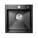 Кухонна мийка 45*45 Platinum Handmade PVD чорна